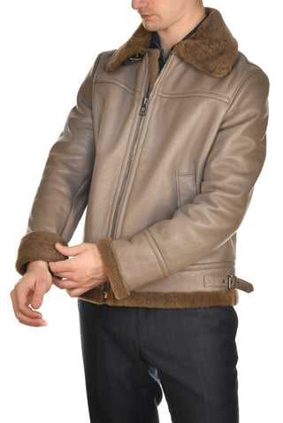 Hettabretz Leather Belted Shearling Overcoat