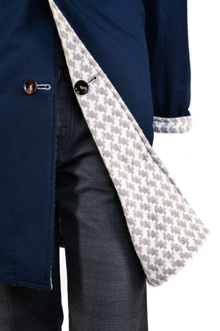 Kired by Kiton Peak Cotton Reversible Overcoat