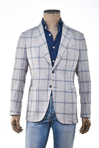 Sartorio Windowpane Virgin-Wool Sport Jacket