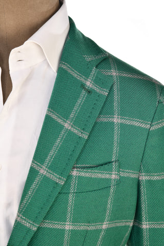 Sartorio Green Plaid Virgin-Wool Sport Jacket