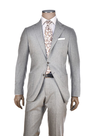 Sartorio Grey Marled Virgin Wool-Cashmere Suit