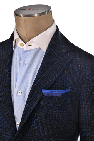 Sartorio Midnight-Blue Patterned Wool-Silk Sport Jacket