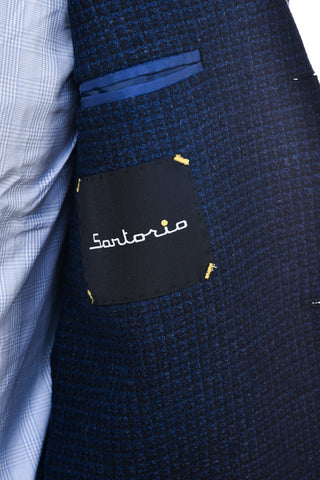 Sartorio Dark-Blue/ Black Houndstooth Wool Sport Jacket