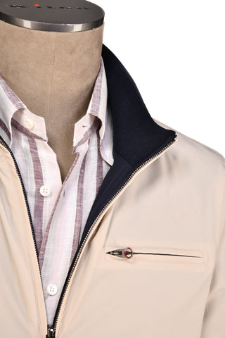 Kired by Kiton Beige/ Dark-Blue Reversible Jacket