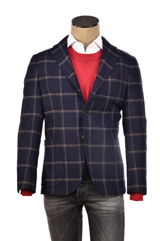 Sartorio Windowpane Virgin-Wool Sport Jacket