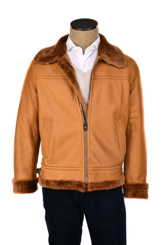 Hettabretz Leather Belted Shearling Overcoat