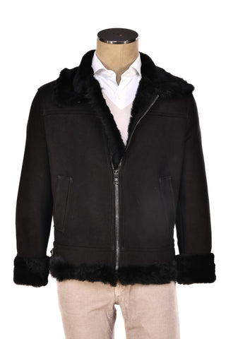 Hettabretz Suede Belted Shearling Overcoat