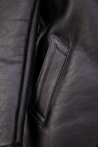 Hettabretz Leather Curly Shearling Overcoat