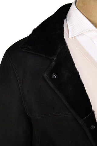 Hettabretz Black Shearling Overcoat