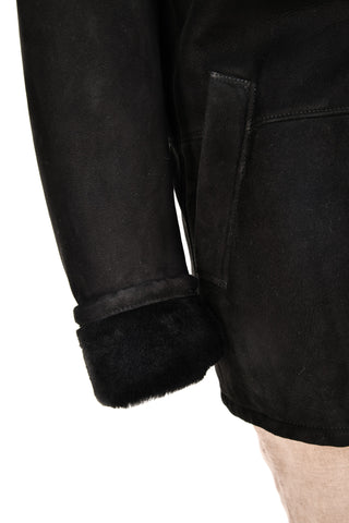 Hettabretz Black Shearling Overcoat