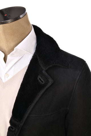 Hettabretz Black Shearling Overcoat