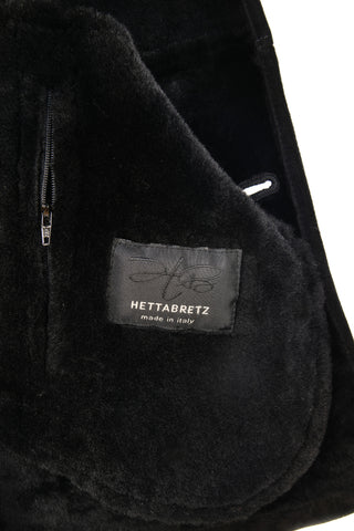 Hettabretz Black Shearling Overcoat