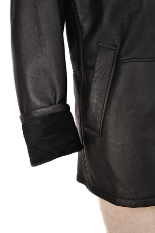 Hettabretz Black Shearling Overcoat