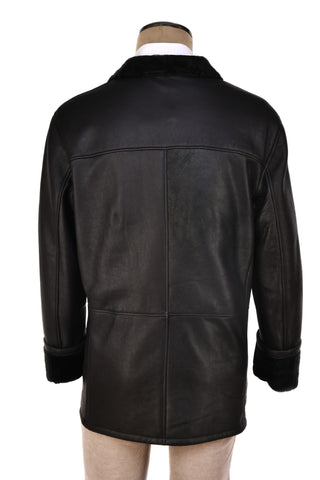 Hettabretz Black Shearling Overcoat