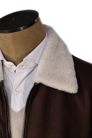 Hettabretz Leather Shearling Bomber Jacket