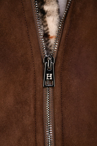 Hettabretz Belted Shearling Overcoat