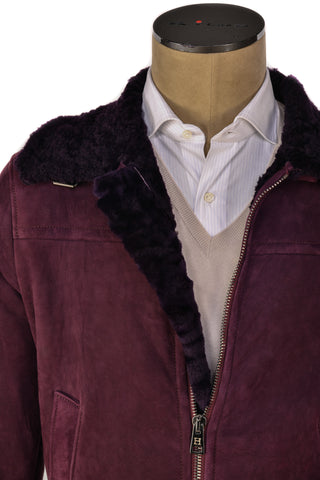 Hettabretz Belted Shearling Overcoat