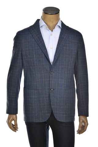 Sartorio Double-Windowpane Wool-Cotton Sport Jacket