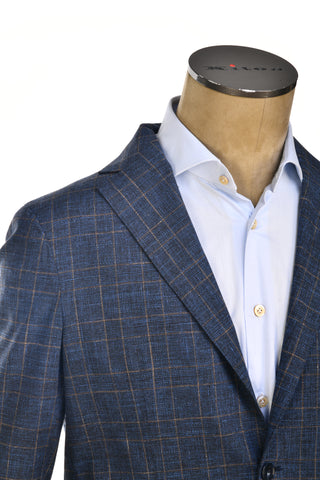 Sartorio Double-Windowpane Wool-Cotton Sport Jacket