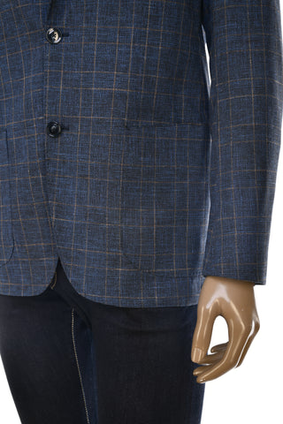 Sartorio Double-Windowpane Wool-Cotton Sport Jacket