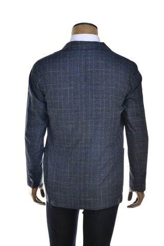 Sartorio Double-Windowpane Wool-Cotton Sport Jacket