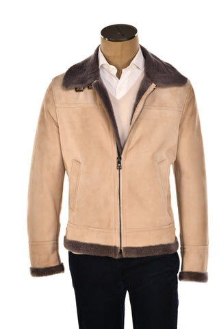 Hettabretz Belted Shearling Overcoat