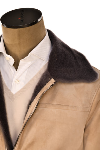 Hettabretz Belted Shearling Overcoat