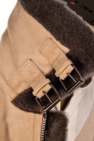 Hettabretz Belted Shearling Overcoat