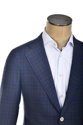 Carlo Barbera Glen Check Plaid Wool-Linen Sport Jacket