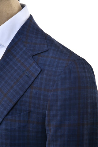 Carlo Barbera Glen Check Plaid Wool-Linen Sport Jacket