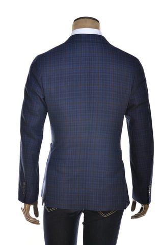 Carlo Barbera Glen Check Plaid Wool-Linen Sport Jacket