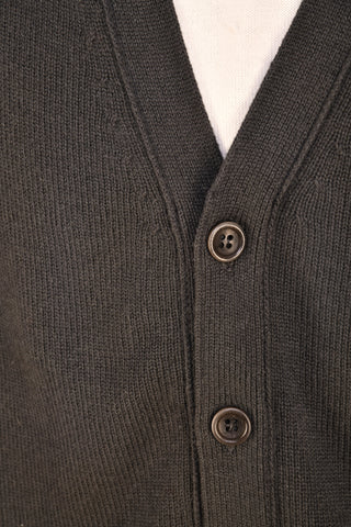 Manrico Cashmere Button Down V-Neck Cardigan