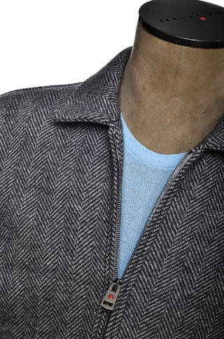 Kired Furb Herringbone Virgin Wool-Cashmere Overcoat