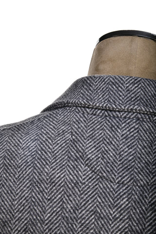 Kired Furb Herringbone Virgin Wool-Cashmere Overcoat