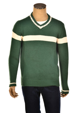 Fedeli Virgin Wool V-Neck Knit Sweater