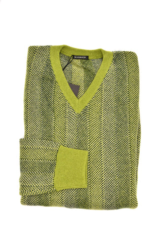 Manrico Olive-Green Cashmere Knit Sweater