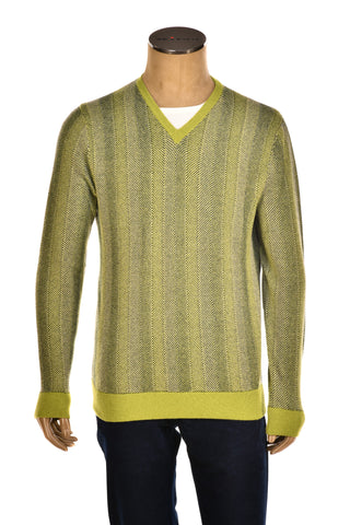 Manrico Olive-Green Cashmere Knit Sweater