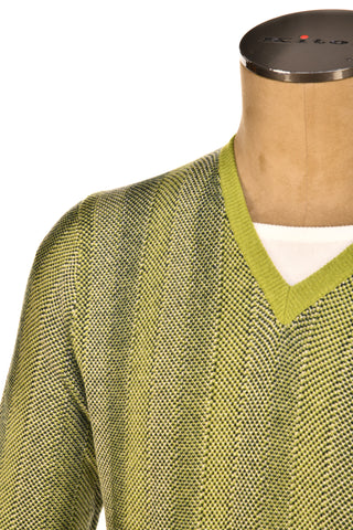 Manrico Olive-Green Cashmere Knit Sweater