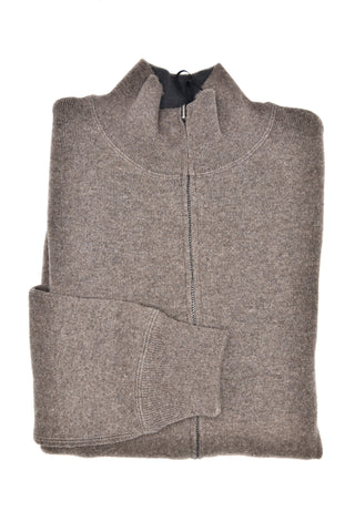 Manrico Cashmere Mock Neck Zip-Up Sweater