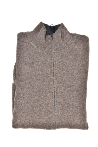 Manrico Cashmere Mock Neck Zip-Up Sweater