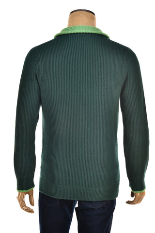 Manrico Cashmere Mockneck Ribbed Zip-Up Sweater