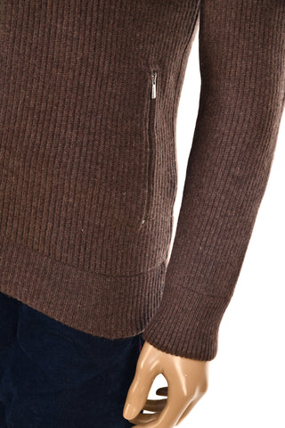 Manrico Cashmere Mockneck Ribbed Zip-Up Sweater