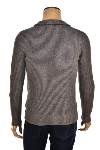 Manrico Cashmere Mockneck Ribbed Zip-Up Sweater