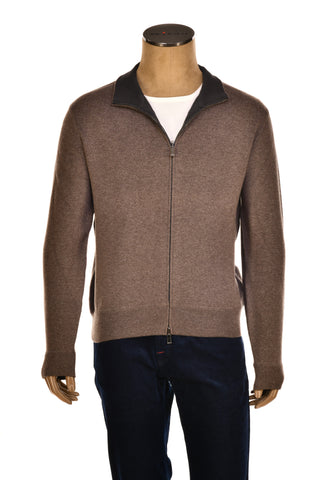 Manrico Cashmere Mock Neck Zip-Up Sweater