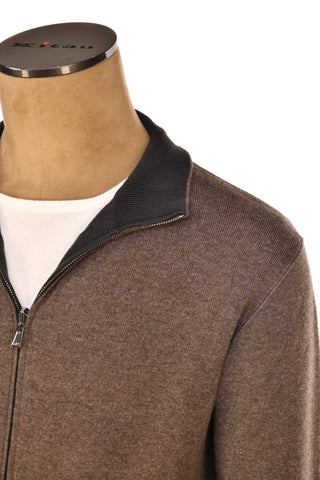 Manrico Cashmere Mock Neck Zip-Up Sweater