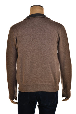 Manrico Cashmere Mock Neck Zip-Up Sweater