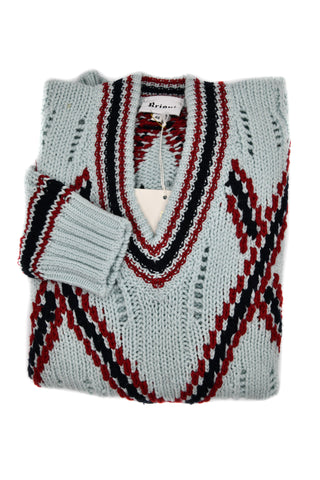 Brioni V-Neck Thick Knit Sweater