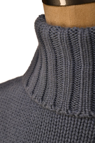 Manrico Cashmere Pattered Turtleneck Thick Knit Sweater