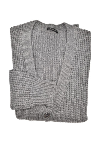 Manrico Cashmere V-Neck Button Up Thick Knit Cardigan