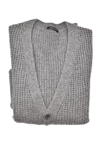 Manrico Cashmere V-Neck Button Up Thick Knit Cardigan